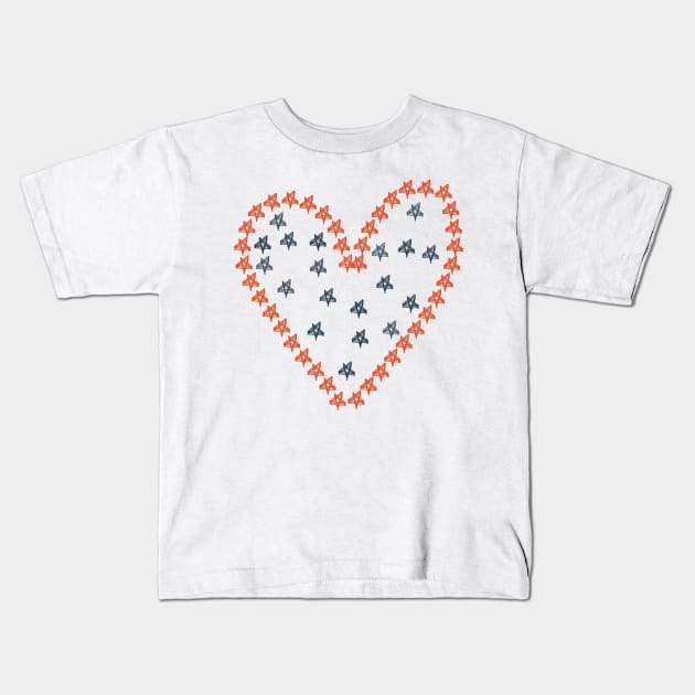 Whimsical Stars Heart Patriotic July 4th Kids T-Shirt by Dreambigdigitaldesigns